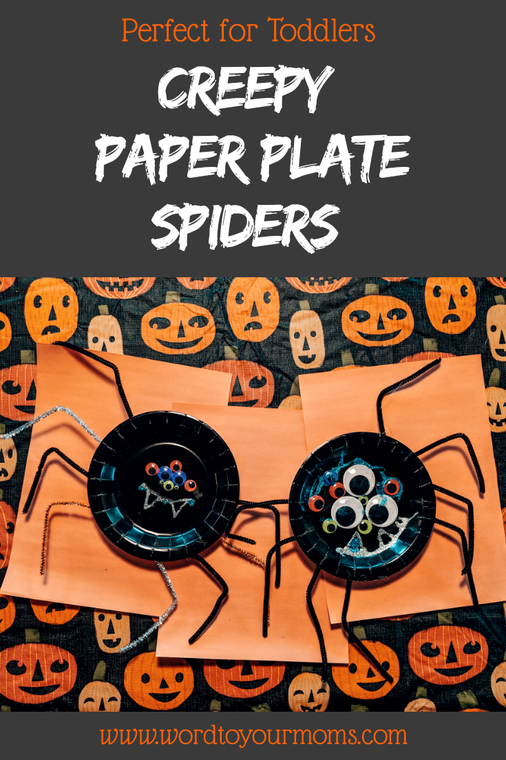 Creepy Paper Plate Spiders for Toddlers